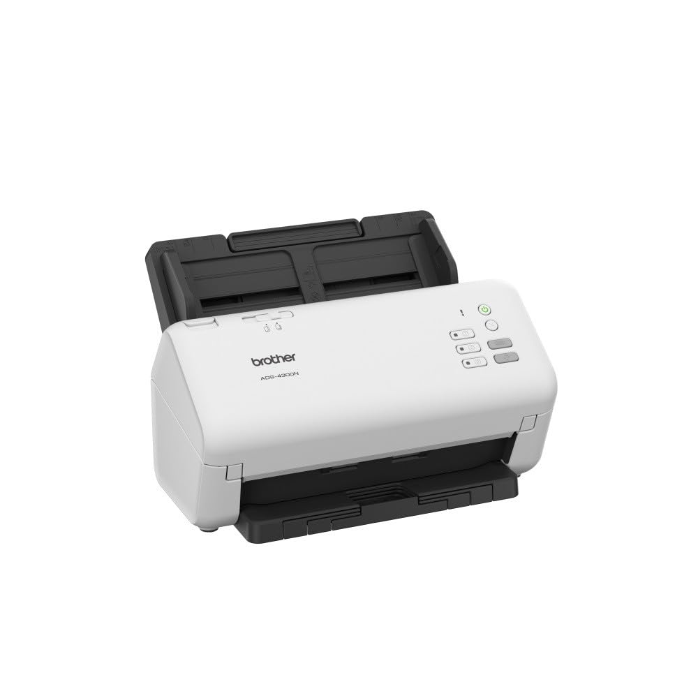 Brother ADS4300N Escáner profesional de sobremesa con conexión a red cableada, USB 3.0 Super Speed -TX, WiFi 2.4GHz