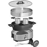 WMF Lono Hot Pot & Steamer, olla eléctrica versátil 1750 W, Negro, Acabados de Acero Inoxidable de Cromargan