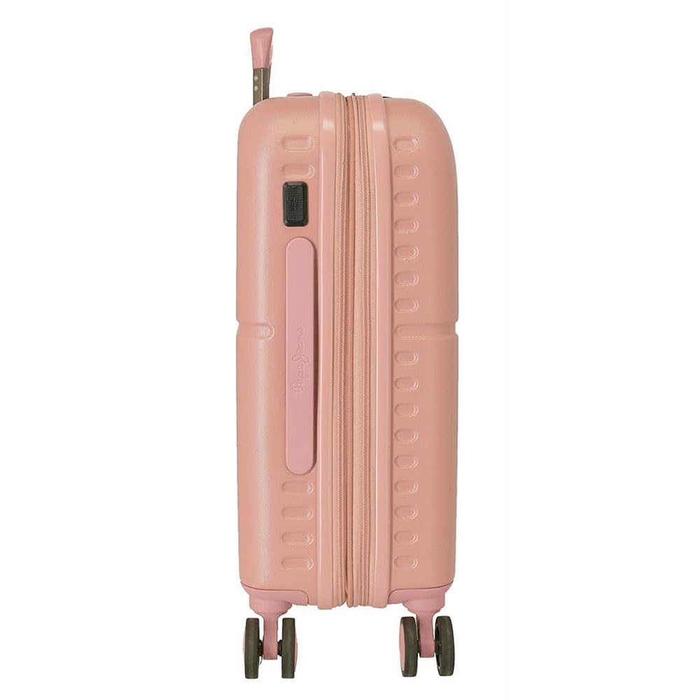 Pepe Jeans Laila Maleta de cabina Rosa 40x55x20 cms Rígida ABS Cierre TSA integrado 37L 2,74 kgs 4 Ruedas dobles Extensible Equipaje de Mano