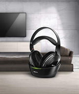 Philips SHD8850/12 - Auriculares para TV con Cargador, circumaurales, Diadema, inalámbricos/alámbricos, 75 dB, Negro