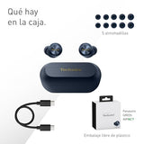 Technics EAH-AZ100E-A Auriculares Inalámbricos con Cancelación De Ruido, Bluetooth Multipunto, Voice Focus AI, Cómodos Auriculares Internos, Azul Medianoche