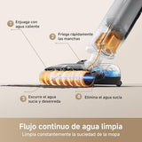 Mova X4 Pro, Aspiradora, seco y Mojado, friega con Agua Caliente, sin enredos, autolimpieza 100 °C, succión 20 kPa, estación de Empuje, Cabezal de Cepillo LED, Dos Bordes