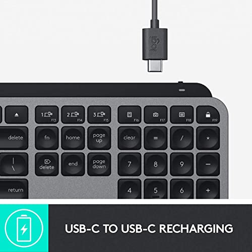 Logitech MX Keys for Mac - Teclado inalámbrico avanzado, QWERTY Inglés Reino Unido - Gris