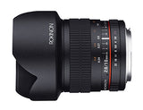 Rokinon Lente Ultra Gran Angular F2.8 ED AS NCS CS de 10 mm para cámaras Digitales Fuji X Mount (10M-FX), Color Negro