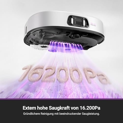 EUREKA J15 Pro Ultra - Robot Aspirador y fregado + estación Todo en uno (autolimpieza, 16200 Pa, navegación LDS, detección de obstáculos, antienredos, Ideal contra pelos de Animales, Control por