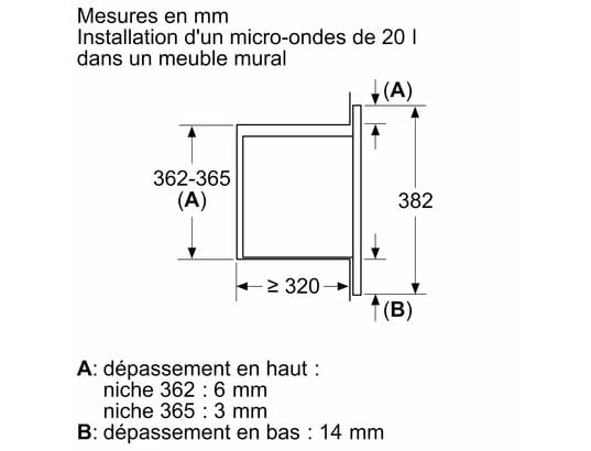 Bosch BFL523MB3F, Serie 2, Microondas, Empotrable, Negro