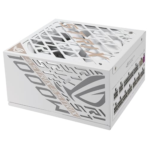 ASUS ROG Strix 1000W Platinum White Edition, Fuente de alimentación ATX Modular, 80 Plus Platinum, ATX 3.1, PCIE 5.1, Conector 12V-2x6, MOSFET GAN, estabilizador de Voltaje 'GPU-First'
