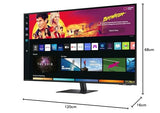 Samsung M7 Smart Monitor S43BM700UP, 43 Pulgadas, Panel VA, Pantalla con Altavoces, resolución 4K UHD, frecuencia de actualización 60Hz, diseño de 3 Caras, Casi sin Marco, Smart TV Apps con Mando a