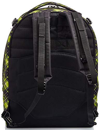 Seven Mochila con ruedas, NEW Tech TARTAN Bolsa con ruedas para libros, 3 en 1, Mochila Desmontable+Trolley, para chicos&chicas Para la escuela, Deporte, Tiempo libre, Funda para portátil, verde
