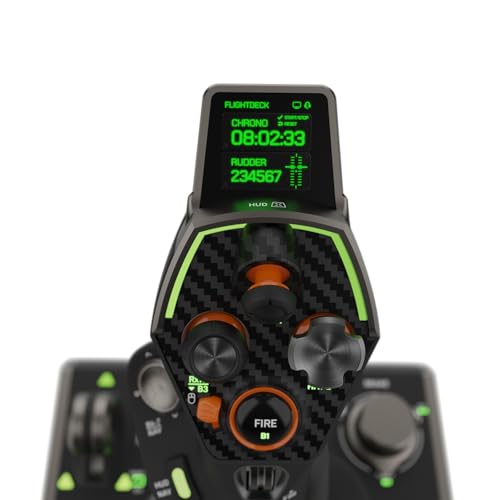 Turtle Beach VelocityOne Flightdeck - Joystick y Acelerador de Sistema Simulador HOTAS Universa con Pantalla táctil y Botones, HUD Montado en la Palanca y Sensores sin Contacto en Windows 10 & 11