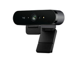 Logitech Brio 4K Webcam para empresa, inicio de sesión biométrico con Windows Hello, corrección de iluminación automática, cancelación de ruido, Microsoft Teams, Zoom, Google Meet y PC/Mac - Grafito