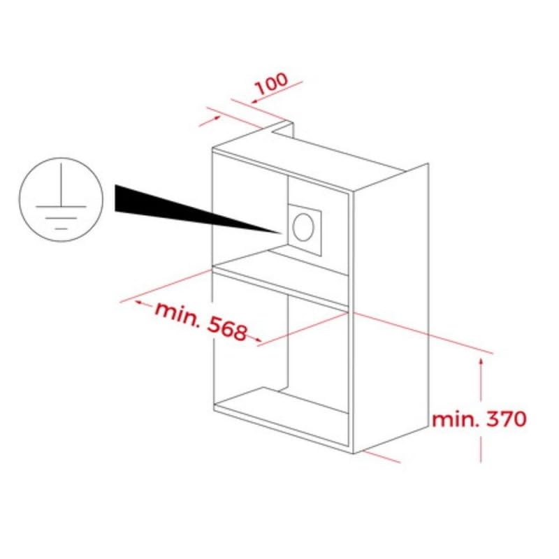 TEKA Microondas Integrable con Base Cerámica, Capacidad 22 L, Apertura de Puerta a la Izquierda, Modelo NEO MS 6220 BIS L SS