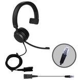 Snom A310M - Auriculares monoaurales para centros de Llamadas y oficinas - Sonido HD, Gran Comodidad, Estructura Ligera, cancelación pasiva del Ruido - Compatibles con teléfonos