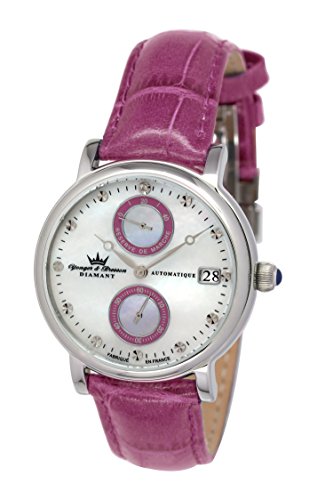 Yonger & Bresson - Reloj automático para Mujer, Correa de Cuero Color Rosa