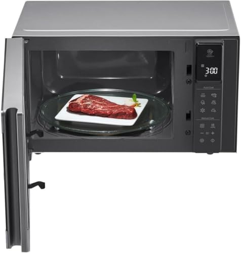 LG Microondas MS2595CIS con tecnología Smart Inverter 25 litros de capacidad, 1000 W, programas automáticos, niveles de potencia ajustables y función EasyClean, color plateado