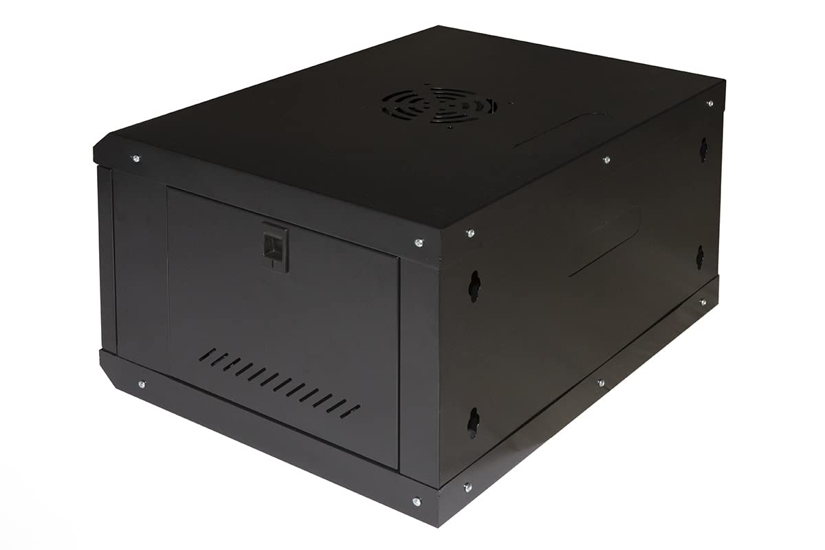 Armario Rack 19" 6U Link Serie Light Color Negro con Puerta de Cristal (AxPxL) 300 x 400 x 530 mm Estante Incluido