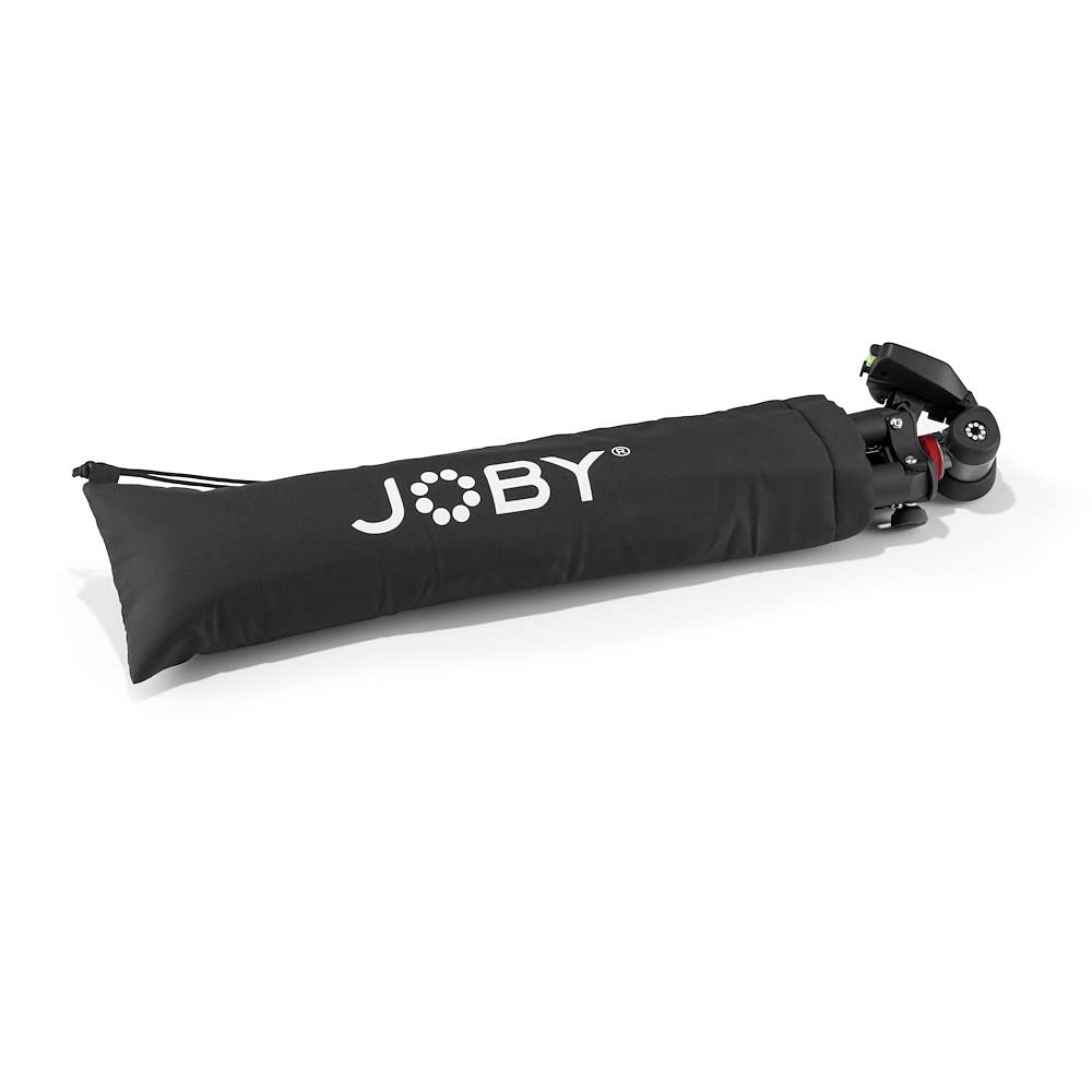 JOBY Compact Advanced Tripod, Trípode de Cámara con Rótula de 3 vías, Montura Universal de ¼-20 pulg. y Bolsa, para CSC, DSLR, Sin Espejo, Teléfono Móvil, Negro para Fotografía, Vídeo, Vlogging