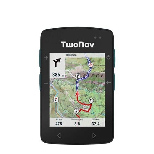 TwoNav Roc + Tarjeta de Francia IGN Topo Completa, GPS de Deportes con Pantalla de 2,7 Pulgadas para Bicicleta de montaña, Bicicleta, Gravel o bikepacking con Tarjetas Incluidas. Color Turquesa