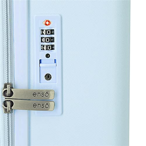 Disney Mickey Happiness Maleta Mediana Azul 48x70x28 cms Rígida ABS Cierre TSA Integrado 79L 4,32 kgs 4 Ruedas Dobles