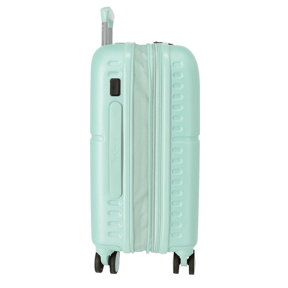 Pepe Jeans Nerea Maleta de Cabina Azul 40x55x20 cms Rígida ABS Cierre TSA Integrado 37L 2,74 kgs 4 Ruedas Dobles Equipaje de Mano