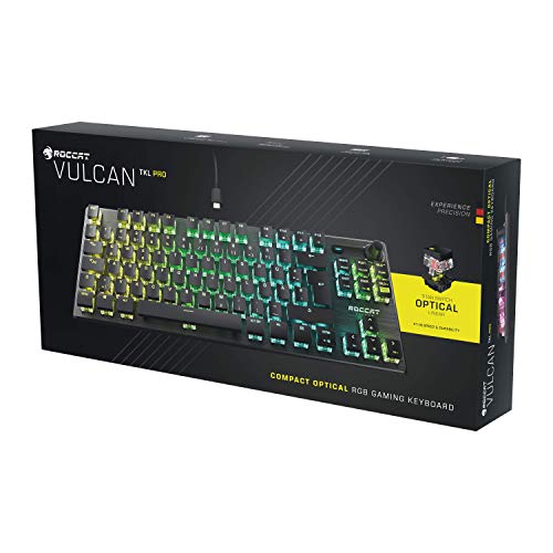ROCCAT Vulcan TKL Pro Gaming Tastatur Kompakte optische RGB-Gaming-Tastatur mit Linear Red Switch und DE Layout