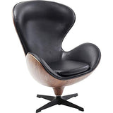 KARE 83346 Sillón Giratorio Lounge, Schwarz Walnuss, 63.5 x 43 x 114