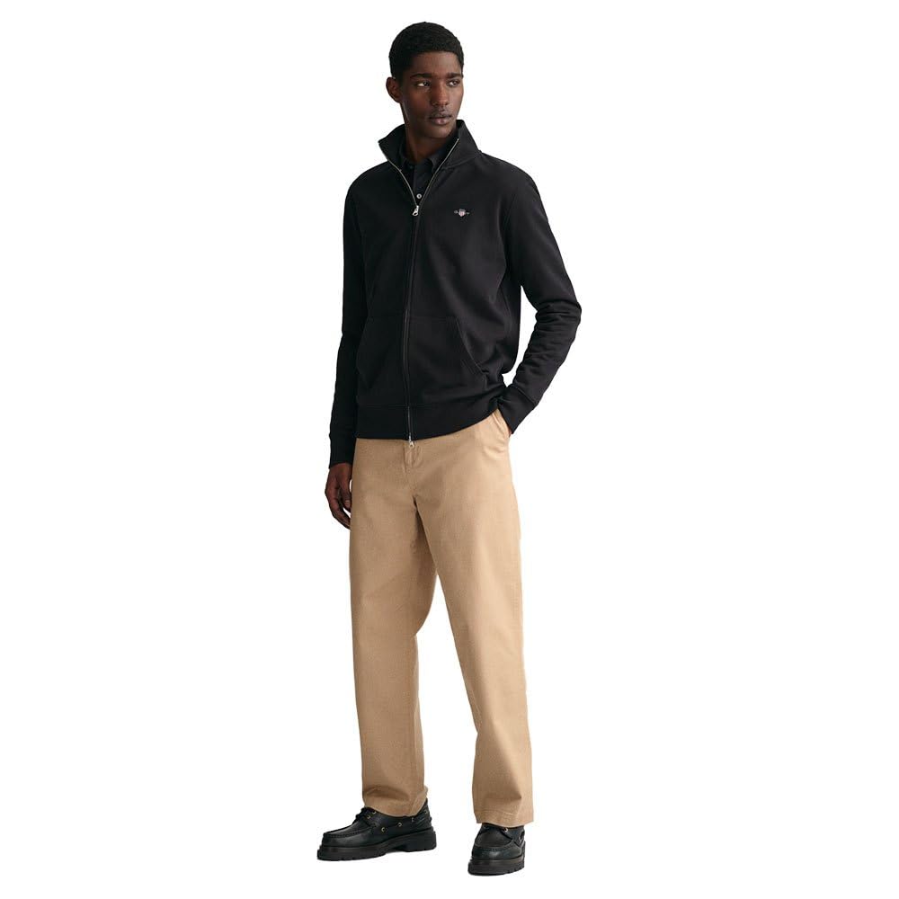 GANT Reg Shield Full Zip Sweat Sudadera, Negro, S para Hombre