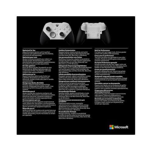 Xbox Wireless Controller Elite Series 2 White para Xbox Series X|S, Xbox One, Windows 10/11, iOS y Android