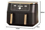 Ninja Freidora de aire Foodi MAX [AF400EUCP] doble compartimento, 9,5 l de capacidad, 2 cajones, 6 funciones, cobre