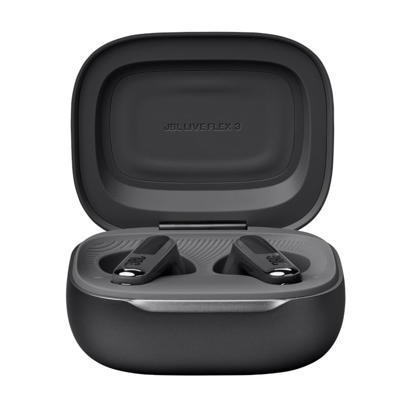 JBL Live Flex 3 Auriculares inalambricos de botón True Wireless con cancelación de ruido adaptable, hasta 50 horas de reproducción, Bluetooth, audio de alta resolución, negro