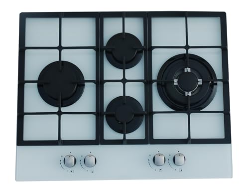 Cata S0428606 Placa de Gas Cata Lci6031Wh 60 cm, Blanco, 4 Fogones