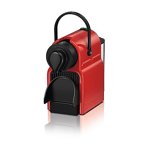 Krups Nespresso Inissia, Máquina de café espresso en cápsulas, Compacto automático, Presión 19 bar, Color Negro/Rojo, Tamaño único