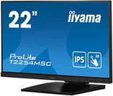 iiyama T2254MSC-B1AG 21,5" PCAP 10P Táctil, Anti Glare Coating, 1920x1080, Panel IPS, Slim Bezel, Altavoces, HDMI, DisplayPort, Double Hinge Stand, 250cd/m², USB HUB (2X 3.0), USB Táctil Interface