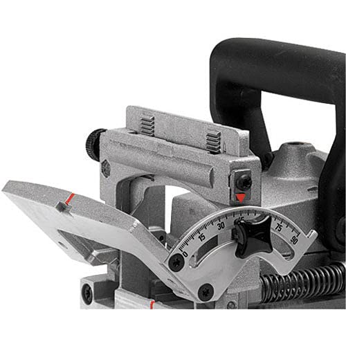 DEWALT DW682K-QS - Ensambladora 600W, Profundidad de Corte 20mm, Ajuste de Guía 0°-90°, Velocidad de 10.000 rpm, diámetro fresa 100mm, Profundidades de corte fijas 0/10/20