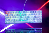 Glorious Gaming GMMK 2 Compact 65% - Teclado gaming mecánico, compacto TKL 65%, carcasa de aluminio, personalizable, keycaps dobles, switches Fox, RGB, distribuciones QWERTY inglés - Blanco