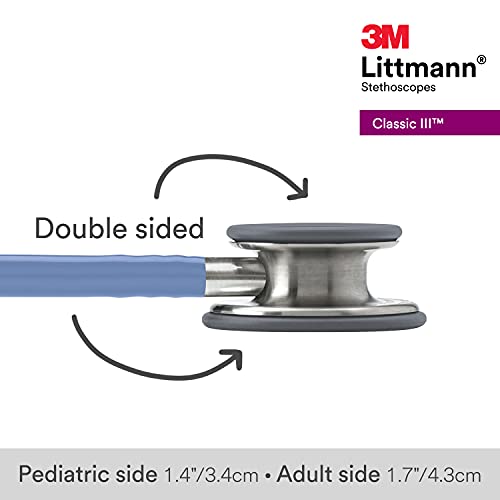 3M Littmann Fonendoscopio para monitorización Classic III, tubo azul cielo, 68,5 cm, 5630