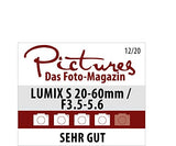 Panasonic LUMIX S-R2060E - Objetivo (20-60 mm, F3.5-5.6, tamaño de filtro 67 mm, resistente a salpicaduras de agua y protección contra el frío) negro