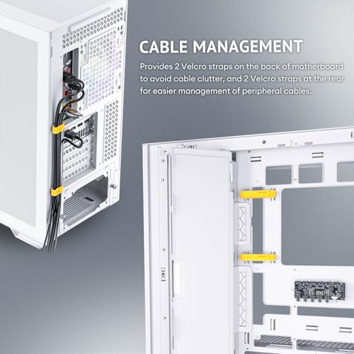 Antec C7 ARGB Blanco, Soporte de GPU RTX 40, 4 Ventiladores ARGB PWM de 120 mm incluidos, refrigeración Vertical, Tipo C de 10 Gbps, Paneles Frontales y Laterales de Vidrio Templado Continuo