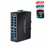TRENDnet, TI-G162, Switch DIN-Rail Gigabit Industrial de 16 Puertos, 14 Puertos Gigabit, 2 Ranuras SFP Gigabit, Capacidad de conmutación de 32 Gbps