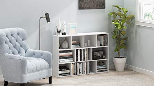 Furinno Luder Estantería Abierta Librería de 11 Cubos, Blanco