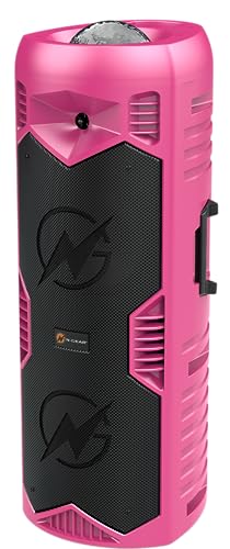 N-Gear Let's Go Party 5150 Rosa - Altavoz Bluetooth portatil - Altavoz inalámbrico de 200 vatios con Luces Disco y micrófono Incluido - 5 Horas de reproducción
