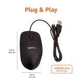 Amazon Basics Paquete de 30 Ratón con 3 Botones y Cable USB (Negro)