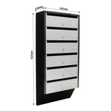 Buzón Depot 6 de Rottner, de 6 módulos, Color Plata / Negro, Ideal para comunidades o para exterior (en una zona protegida), acero, Cerradura de cilindro, Tarjetero para cada módulo