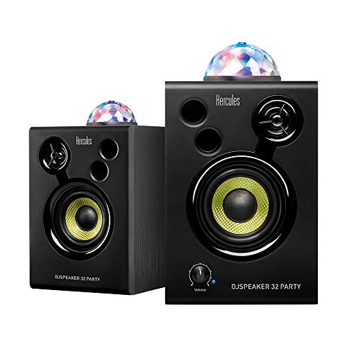 Hercules DJSpeaker 32 Party - Monitores de audio activos 2 x 15 watts RMS con bolas de luz integradas