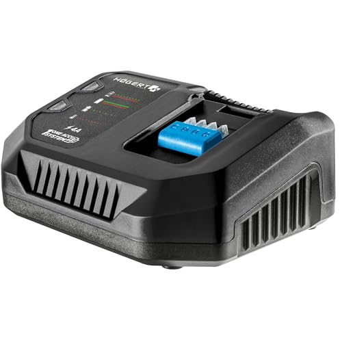 HÖGERT TECHNIK Juego de amoladora angular inalámbrica de 18 V, 125 mm, motor sin escobillas, 8000 RPM, con batería de 4,0 Ah y cargador rápido, protección contra sobrecalentamiento y cortocircuito,