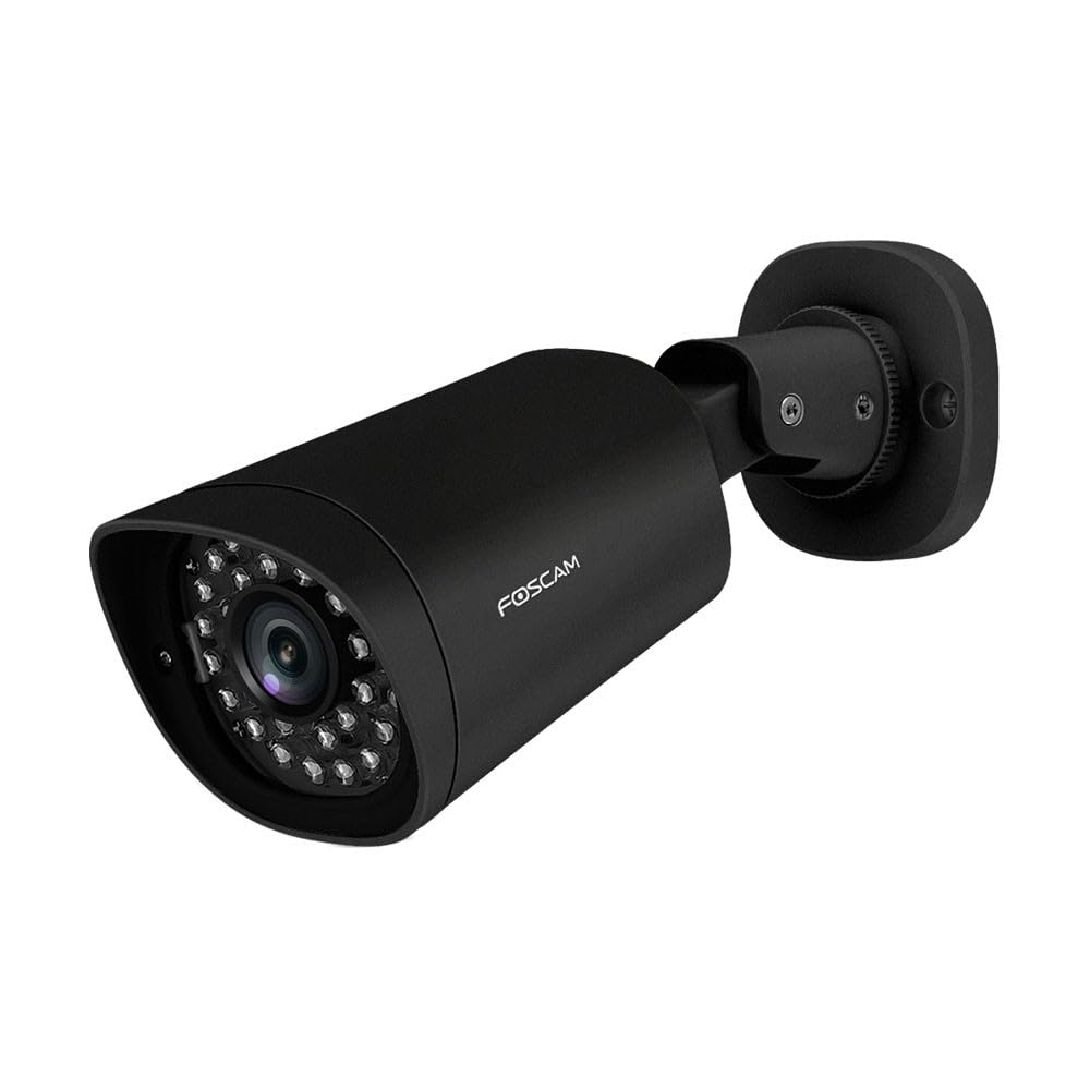 Foscam - G4EP-B - Cámara IP PoE Exterior 4Mp Negro - Cámara de vigilancia Exterior 2K - Consulta a Distancia 24/7 - Detección de Movimiento