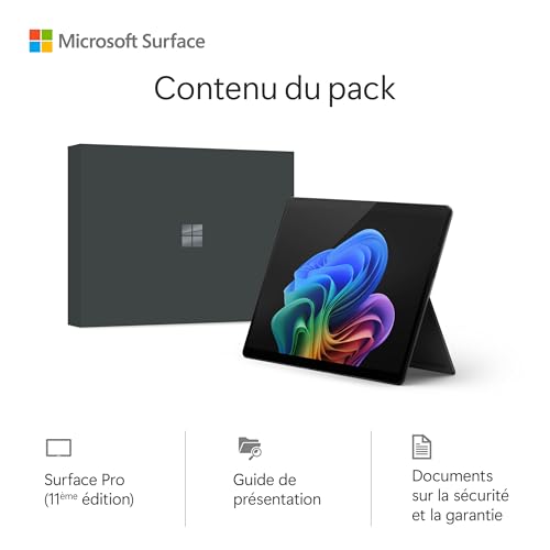 Microsoft Surface Pro (Cargador no Incluido), Copilot Plus PC, Pantalla táctil OLED 13, Snapdragon X Elite, 16 GB RAM, SSD 512 TB, Modelo, 11ª edición, Negro