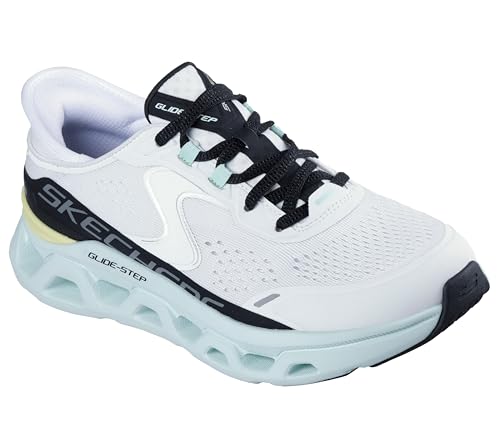Skechers Glide-Step Altus, Zapatillas Mujer, White Synthetic/Mesh/Multi Trim, 37 EU
