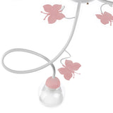 ONLI - Plafón de 3 luces de metal blanco con mariposas pintadas en rosa