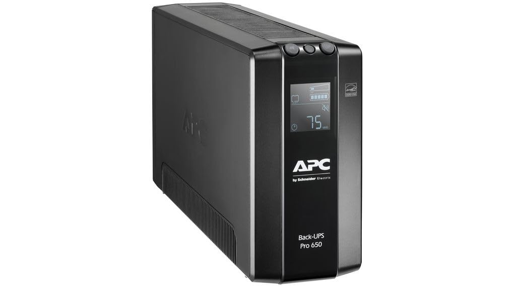 APC – Back UPS PRO by Schneider Electric - BR650MI - UPS 650VA (6 salidas IEC, Interfaz LCD, 1 GB de protección de la línea de datos)